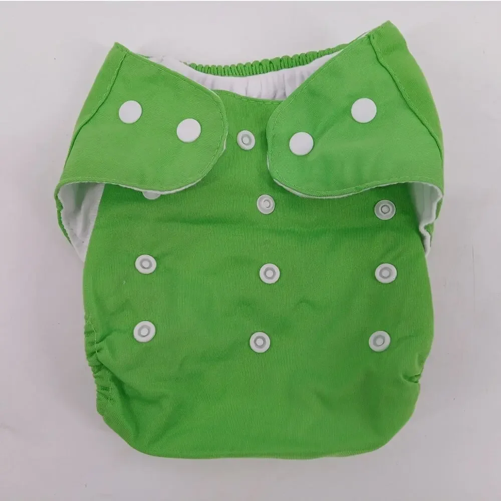 Qianqunui Lot Of 4 New Born Reusable Cloth Diaper Covers Adjustable Snap Closure